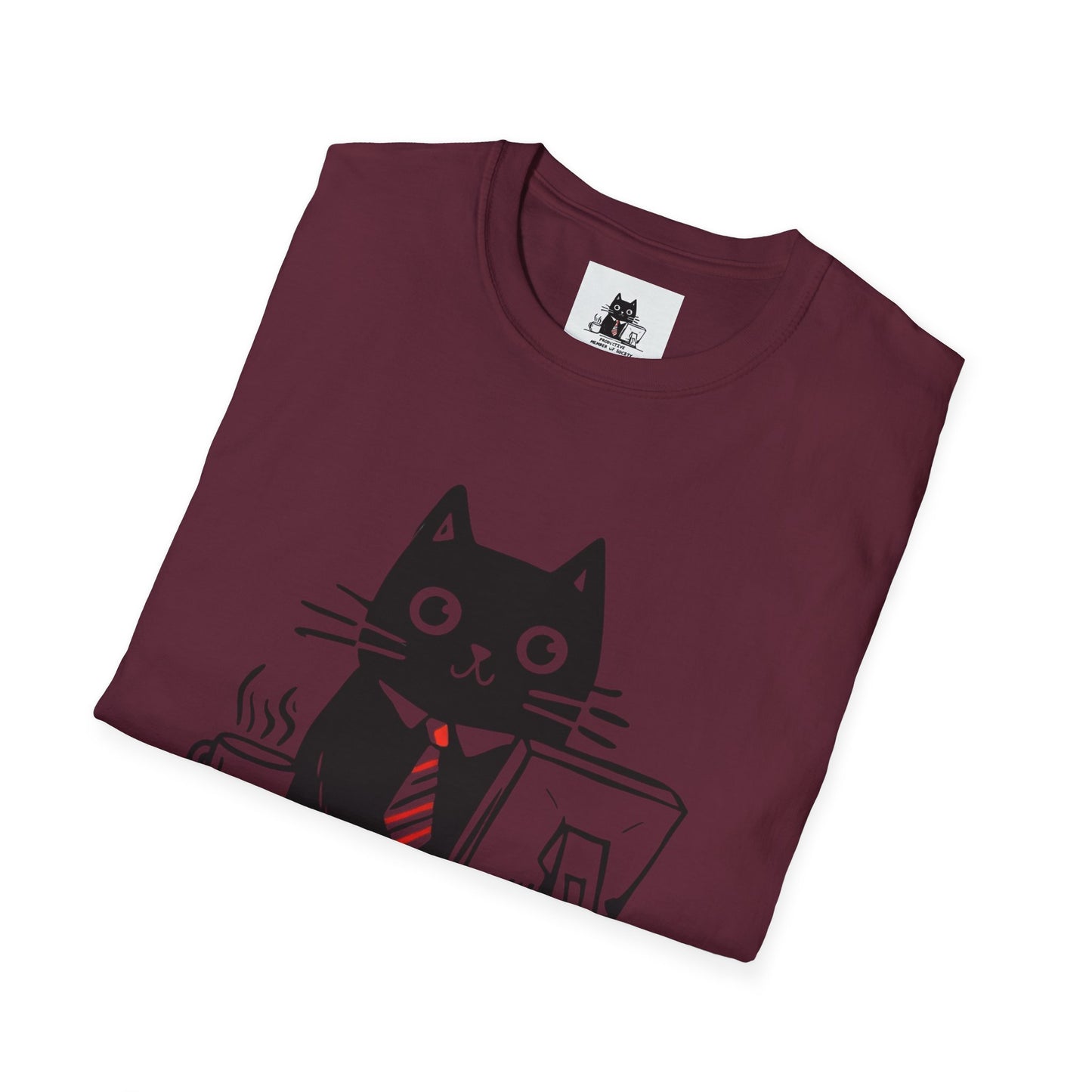 Funny Cat T-Shirt, Cat Lover Gift, Productive Member of Society Tee, Cute Office Humor Shirt, Unisex Softstyle Clothing