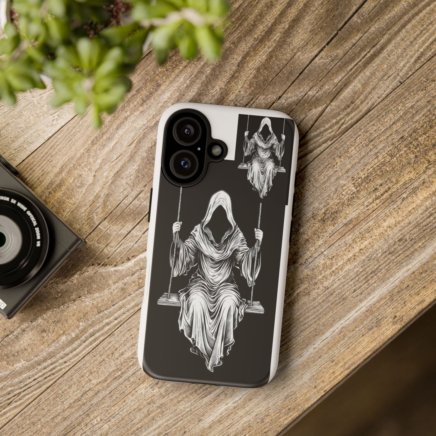 Gothic Phone Case with Grim Reaper Design, Protective Cell Phone Cover, Unique Gift for Halloween, Dark Aesthetic Accessories, Tough Cases