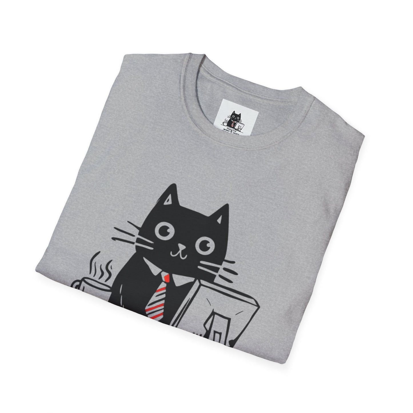 Funny Cat T-Shirt, Cat Lover Gift, Productive Member of Society Tee, Cute Office Humor Shirt, Unisex Softstyle Clothing