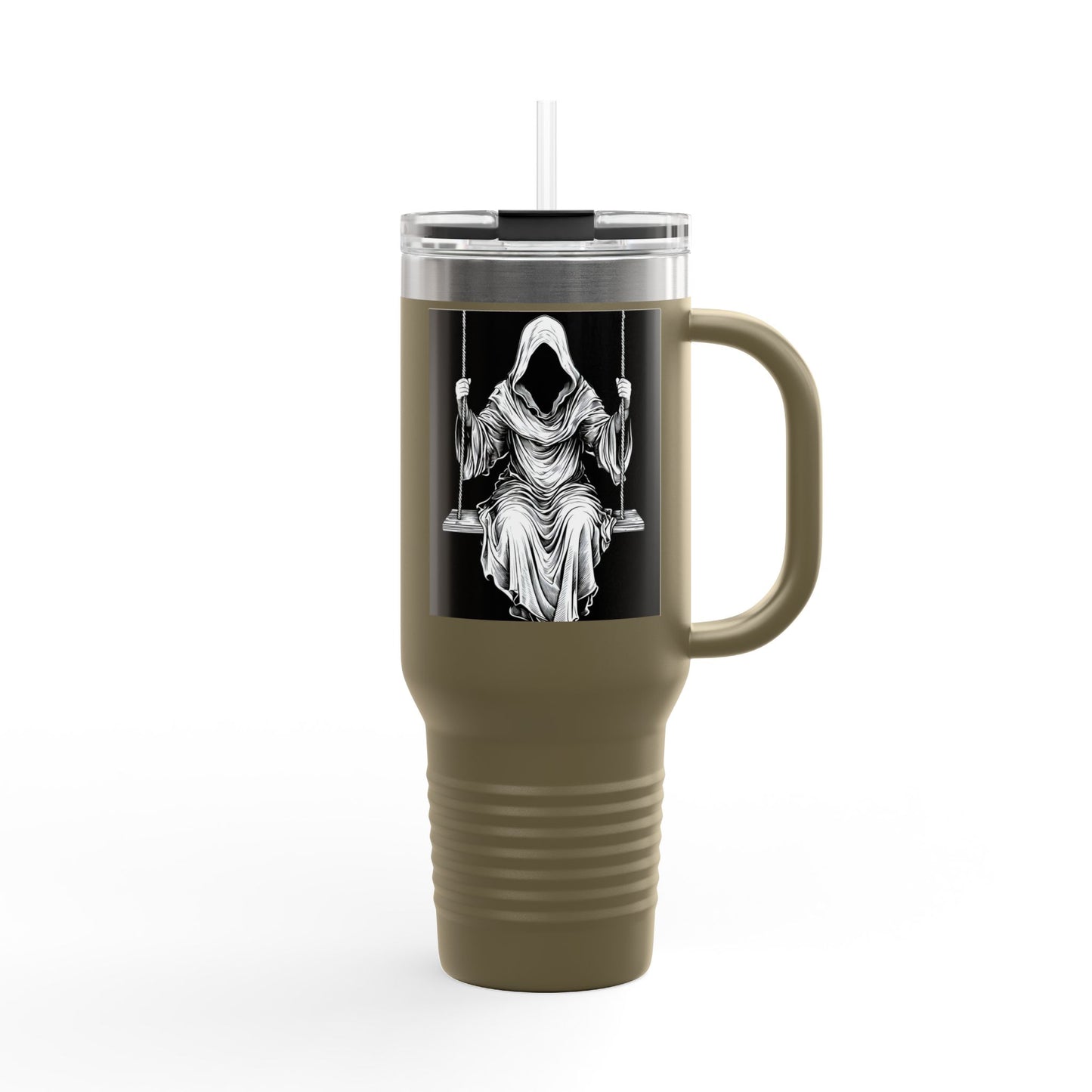 Gothic Insulated Travel Mug, 40oz | Unique Dark Art Mug for Coffee Lovers, Halloween Gift, Road Trip Companion, Custom Travel Tumbler