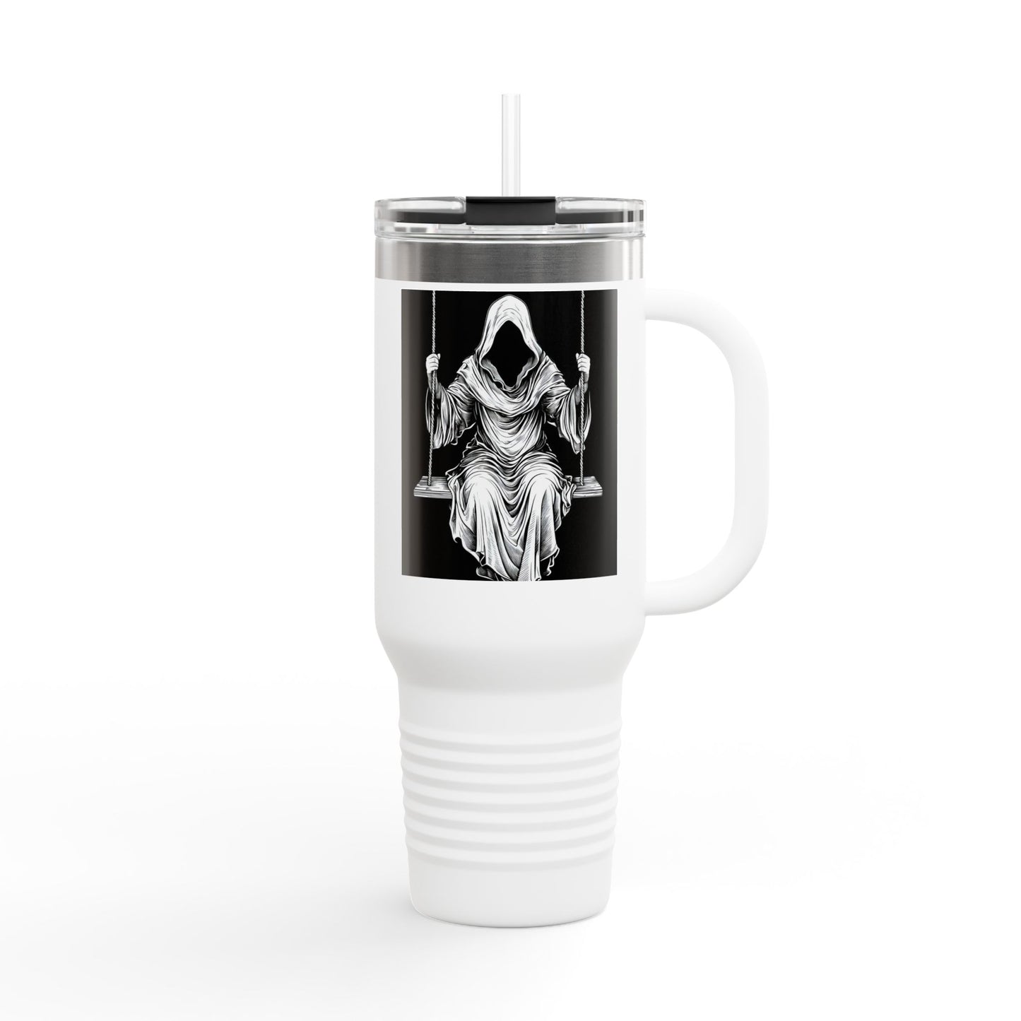 Gothic Insulated Travel Mug, 40oz | Unique Dark Art Mug for Coffee Lovers, Halloween Gift, Road Trip Companion, Custom Travel Tumbler