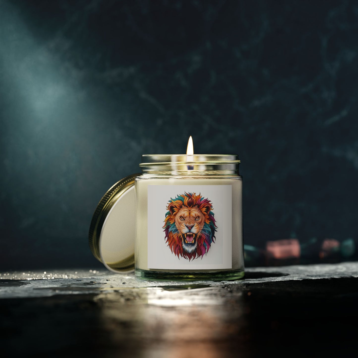 Vibrant Lion Scented Candle | Coconut Apricot Wax | Home Decor, Gift, Aromatherapy, Entertaining, Meditation