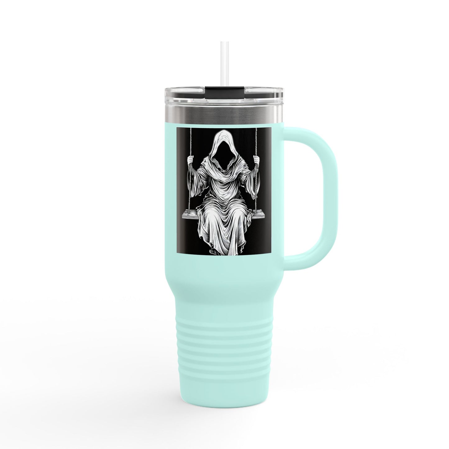 Gothic Insulated Travel Mug, 40oz | Unique Dark Art Mug for Coffee Lovers, Halloween Gift, Road Trip Companion, Custom Travel Tumbler