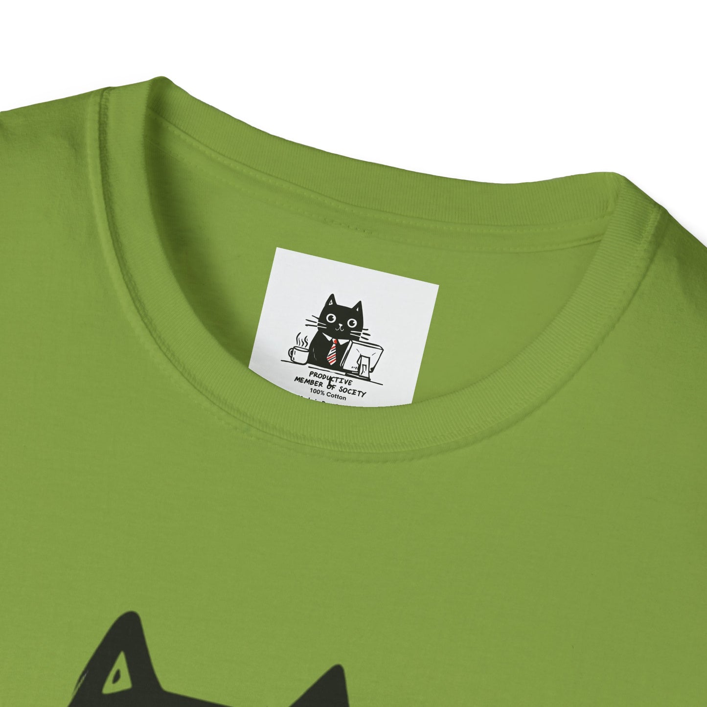 Funny Cat T-Shirt, Cat Lover Gift, Productive Member of Society Tee, Cute Office Humor Shirt, Unisex Softstyle Clothing