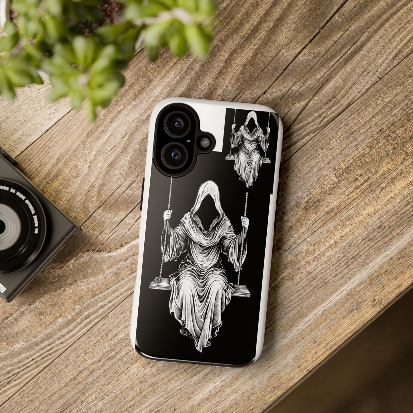 Gothic Phone Case with Grim Reaper Design, Protective Cell Phone Cover, Unique Gift for Halloween, Dark Aesthetic Accessories, Tough Cases