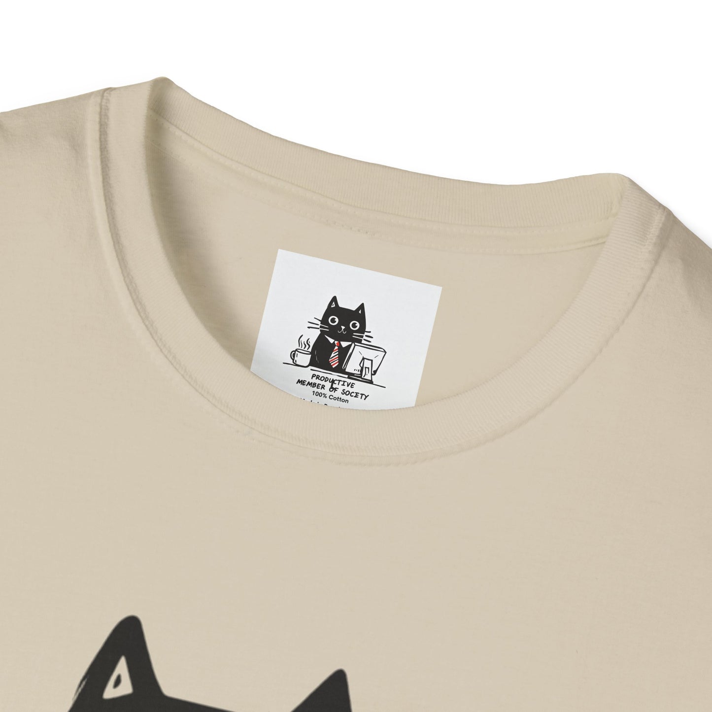 Funny Cat T-Shirt, Cat Lover Gift, Productive Member of Society Tee, Cute Office Humor Shirt, Unisex Softstyle Clothing