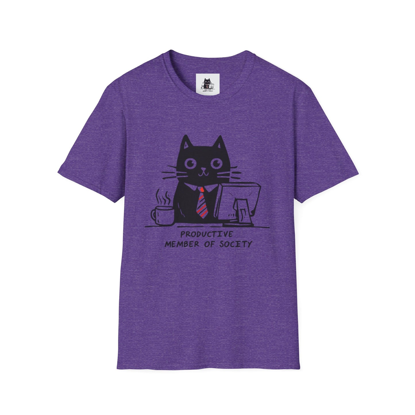 Funny Cat T-Shirt, Cat Lover Gift, Productive Member of Society Tee, Cute Office Humor Shirt, Unisex Softstyle Clothing