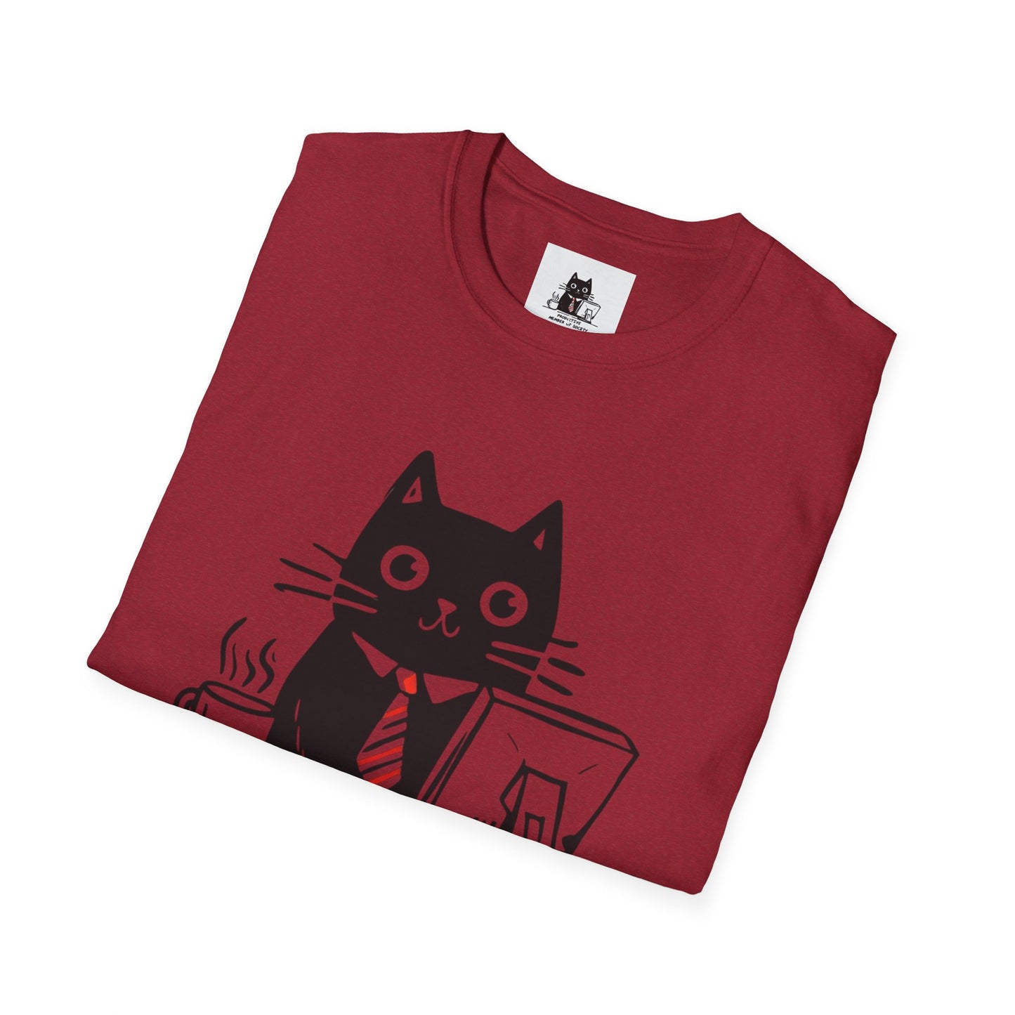 Funny Cat T-Shirt, Cat Lover Gift, Productive Member of Society Tee, Cute Office Humor Shirt, Unisex Softstyle Clothing