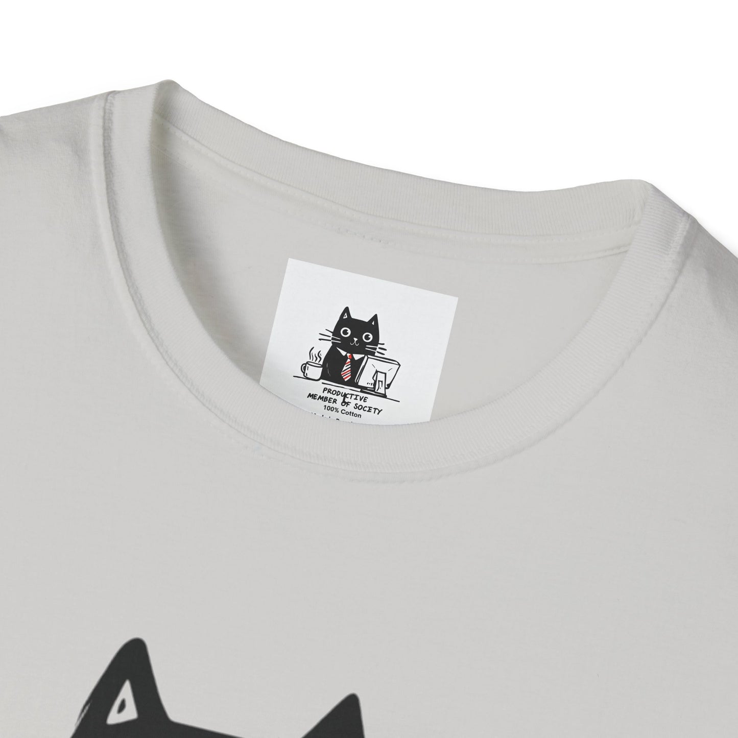 Funny Cat T-Shirt, Cat Lover Gift, Productive Member of Society Tee, Cute Office Humor Shirt, Unisex Softstyle Clothing