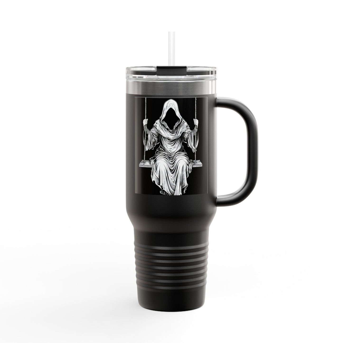 Gothic Insulated Travel Mug, 40oz | Unique Dark Art Mug for Coffee Lovers, Halloween Gift, Road Trip Companion, Custom Travel Tumbler