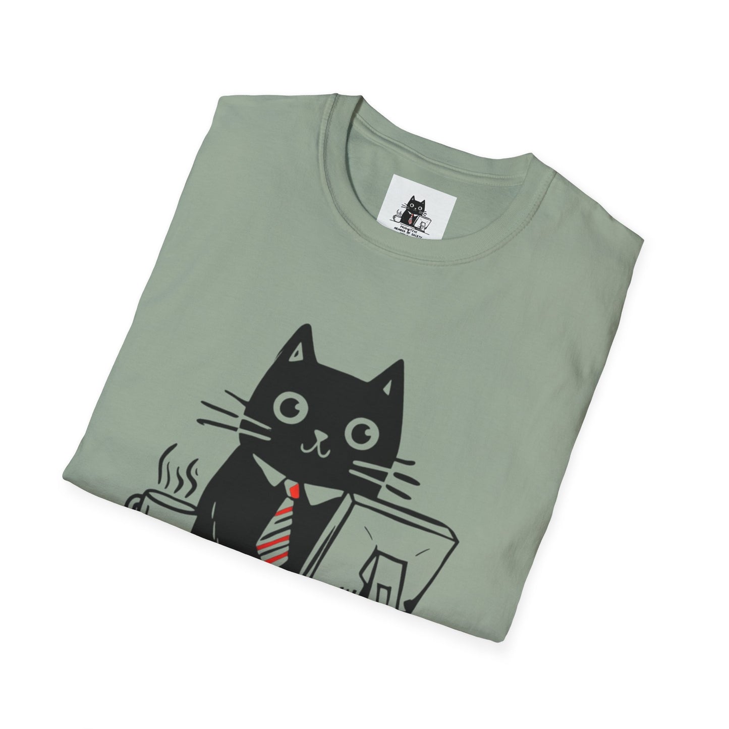 Funny Cat T-Shirt, Cat Lover Gift, Productive Member of Society Tee, Cute Office Humor Shirt, Unisex Softstyle Clothing