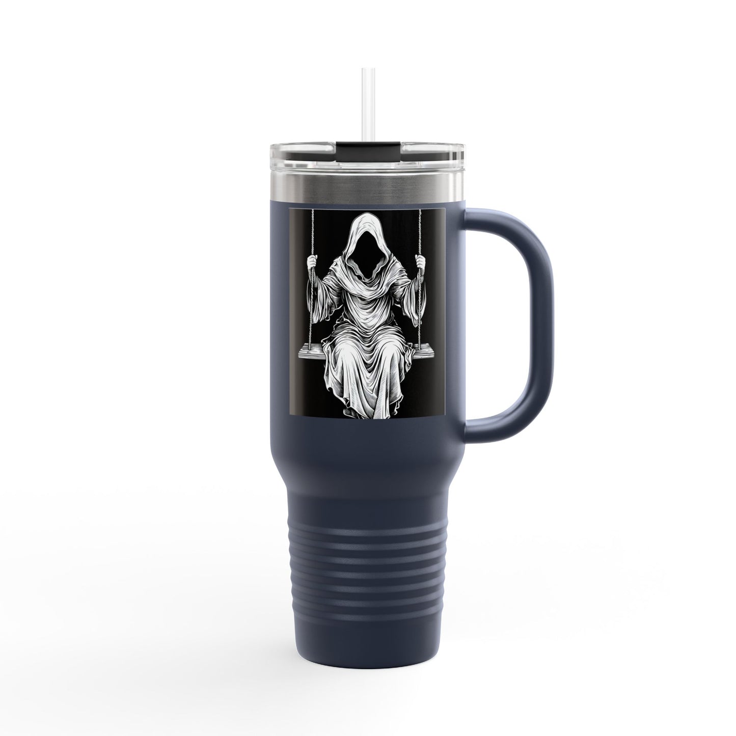 Gothic Insulated Travel Mug, 40oz | Unique Dark Art Mug for Coffee Lovers, Halloween Gift, Road Trip Companion, Custom Travel Tumbler