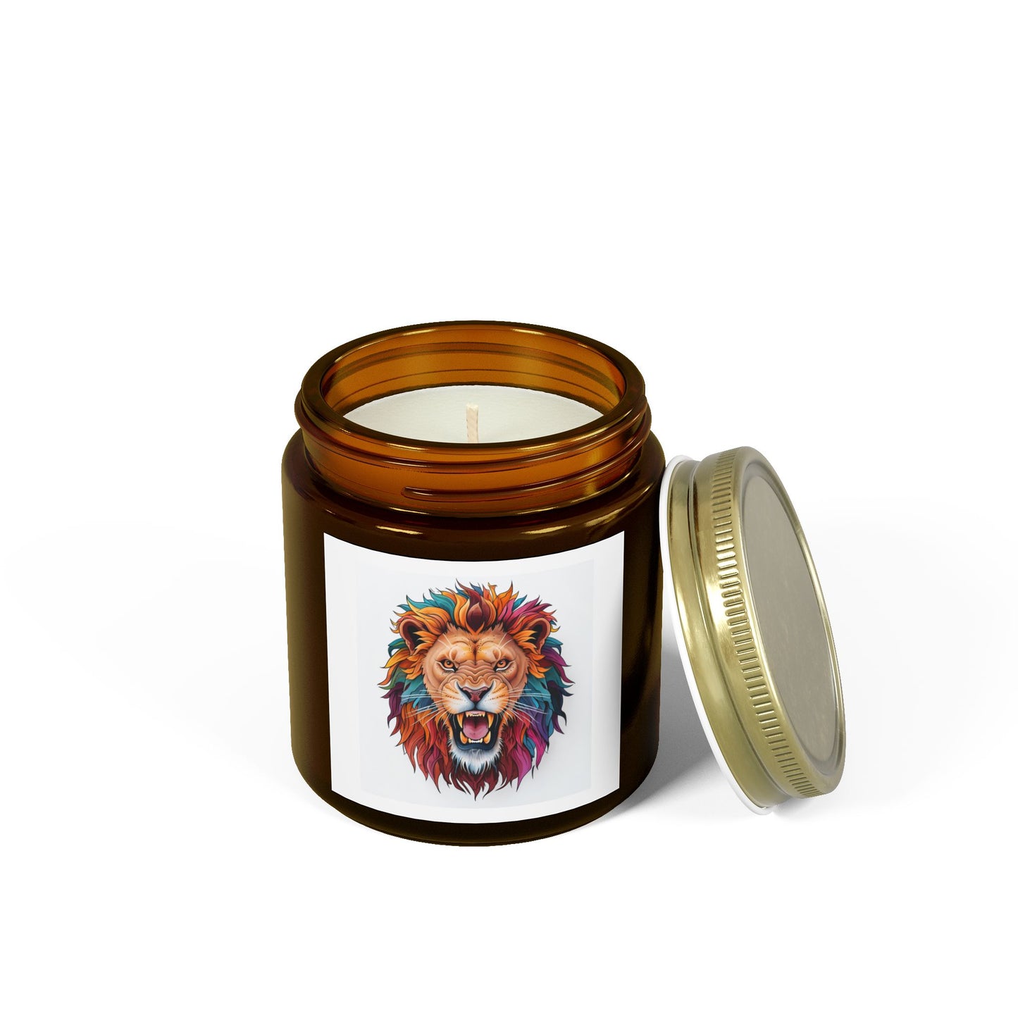 Vibrant Lion Scented Candle | Coconut Apricot Wax | Home Decor, Gift, Aromatherapy, Entertaining, Meditation