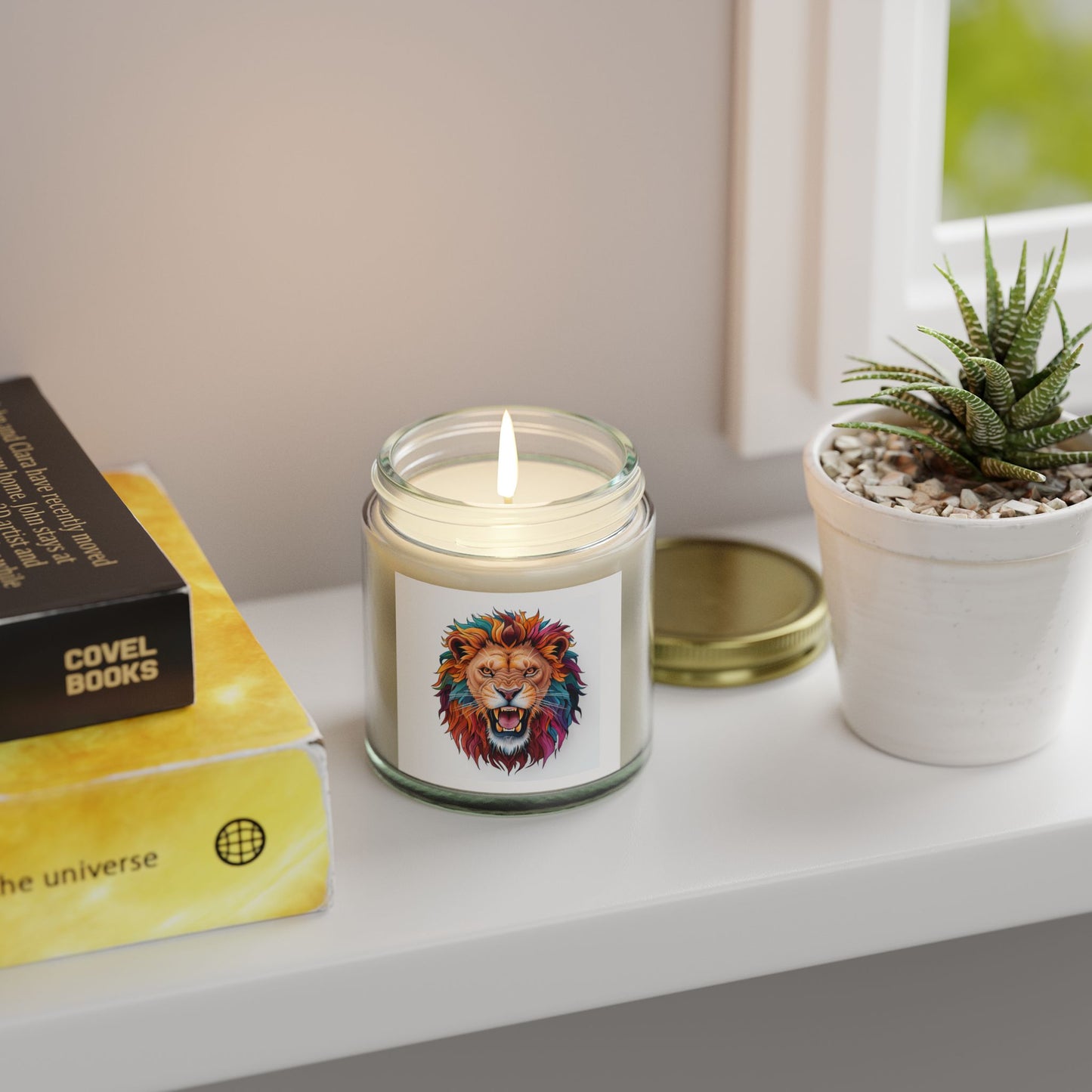 Vibrant Lion Scented Candle | Coconut Apricot Wax | Home Decor, Gift, Aromatherapy, Entertaining, Meditation