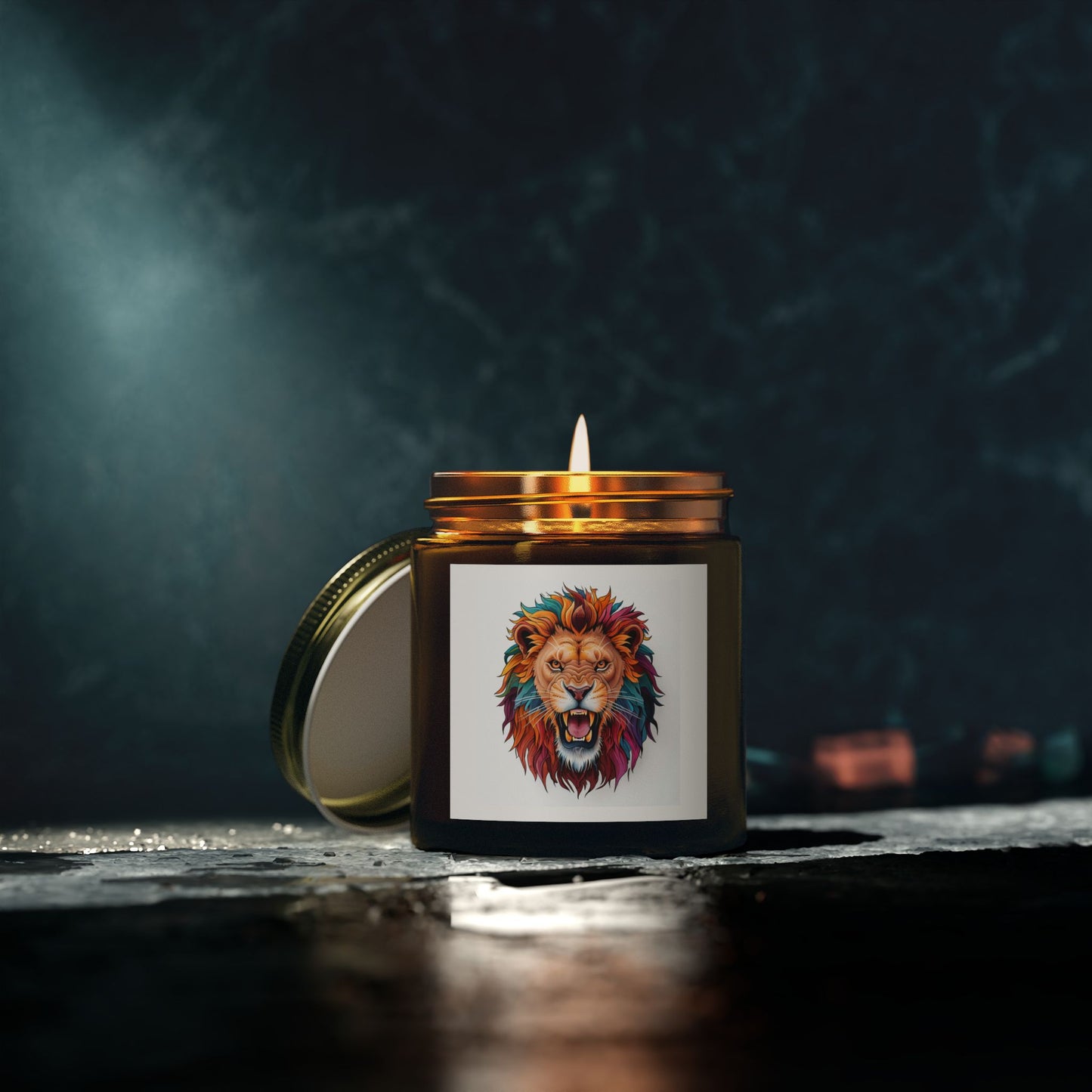 Vibrant Lion Scented Candle | Coconut Apricot Wax | Home Decor, Gift, Aromatherapy, Entertaining, Meditation