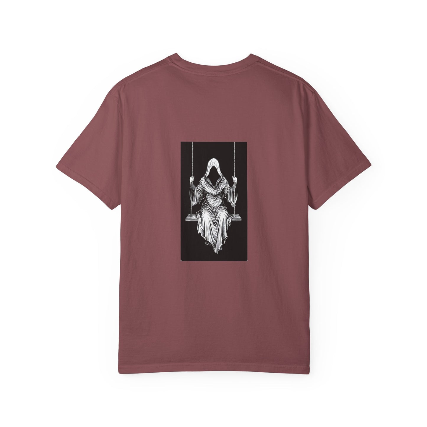 Eerie Swinging Specter T-shirt | Unisex Gothic Apparel, Halloween Costume, Spooky Gift, Unique Graphic Tee, Dark Aesthetic Fashion
