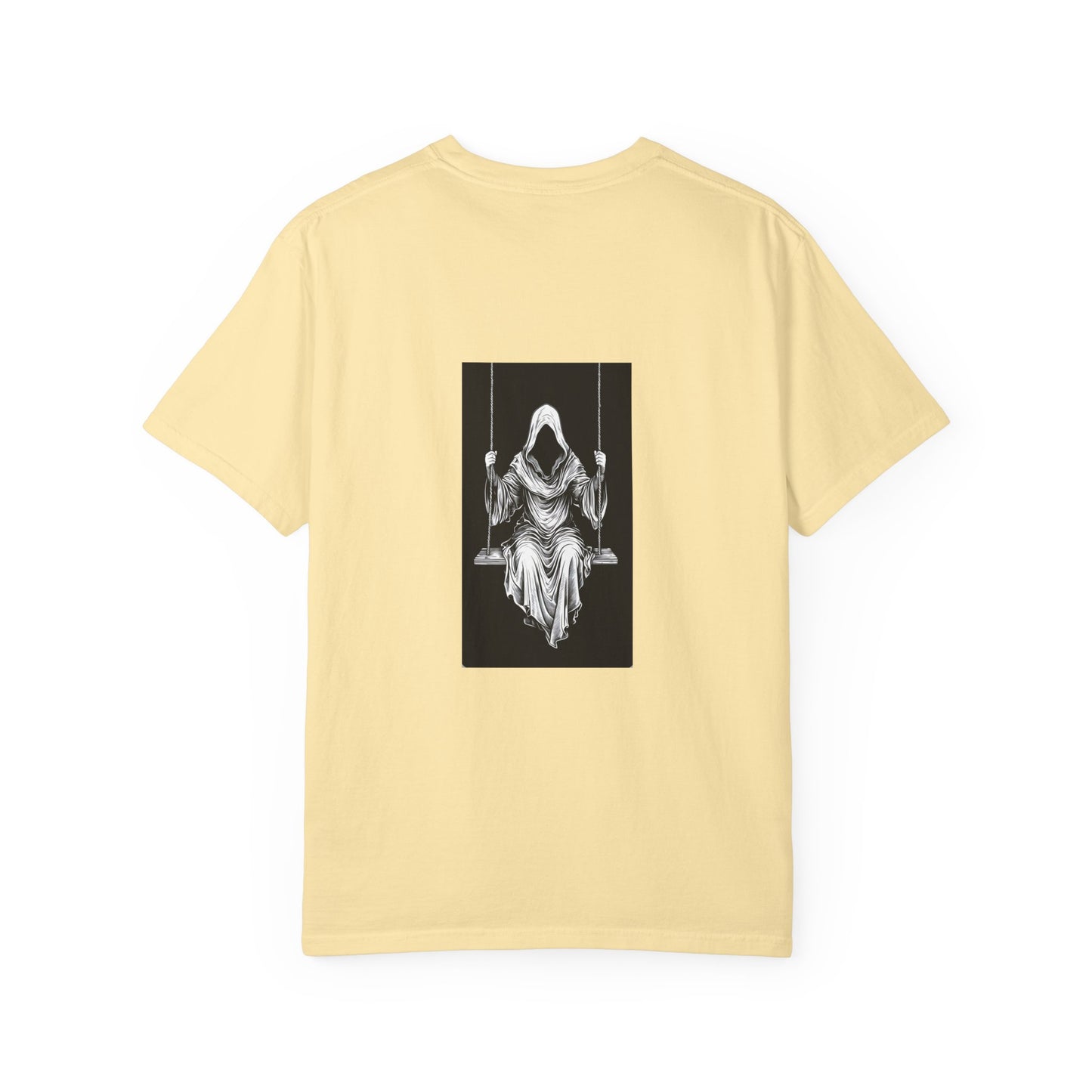 Eerie Swinging Specter T-shirt | Unisex Gothic Apparel, Halloween Costume, Spooky Gift, Unique Graphic Tee, Dark Aesthetic Fashion