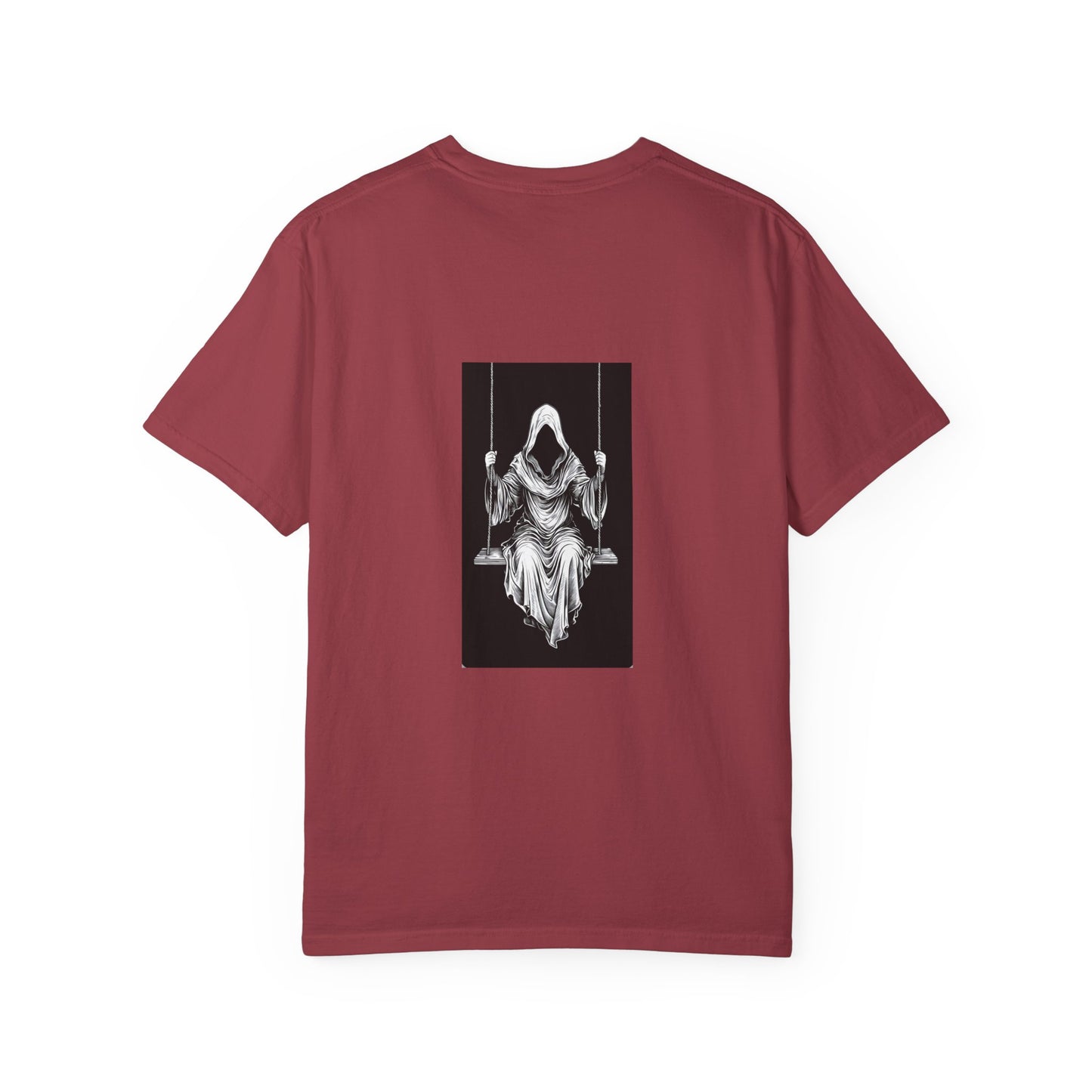 Eerie Swinging Specter T-shirt | Unisex Gothic Apparel, Halloween Costume, Spooky Gift, Unique Graphic Tee, Dark Aesthetic Fashion