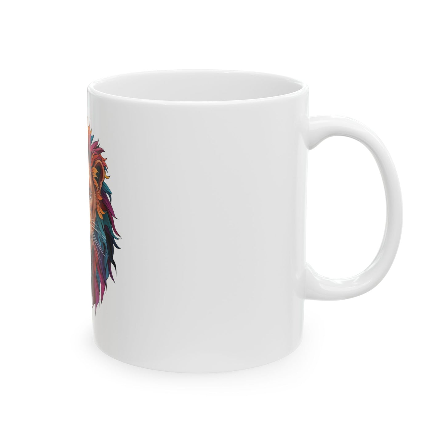 Colorful Lion Mug | Animal Lover Gift, Coffee Cup, Wildlife Decor, Unique Tea Mug, Vibrant Ceramic Drinkware