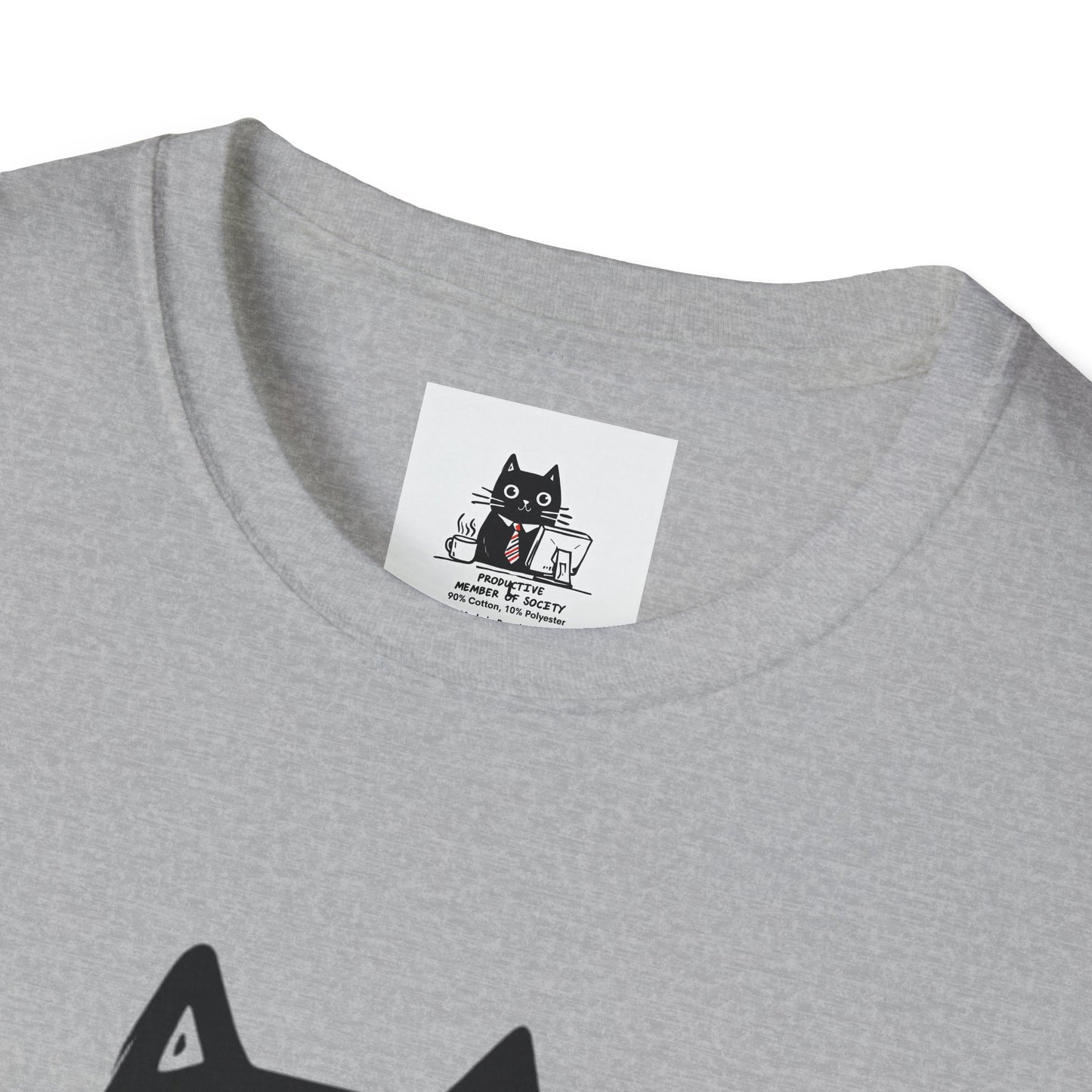 Funny Cat T-Shirt, Cat Lover Gift, Productive Member of Society Tee, Cute Office Humor Shirt, Unisex Softstyle Clothing