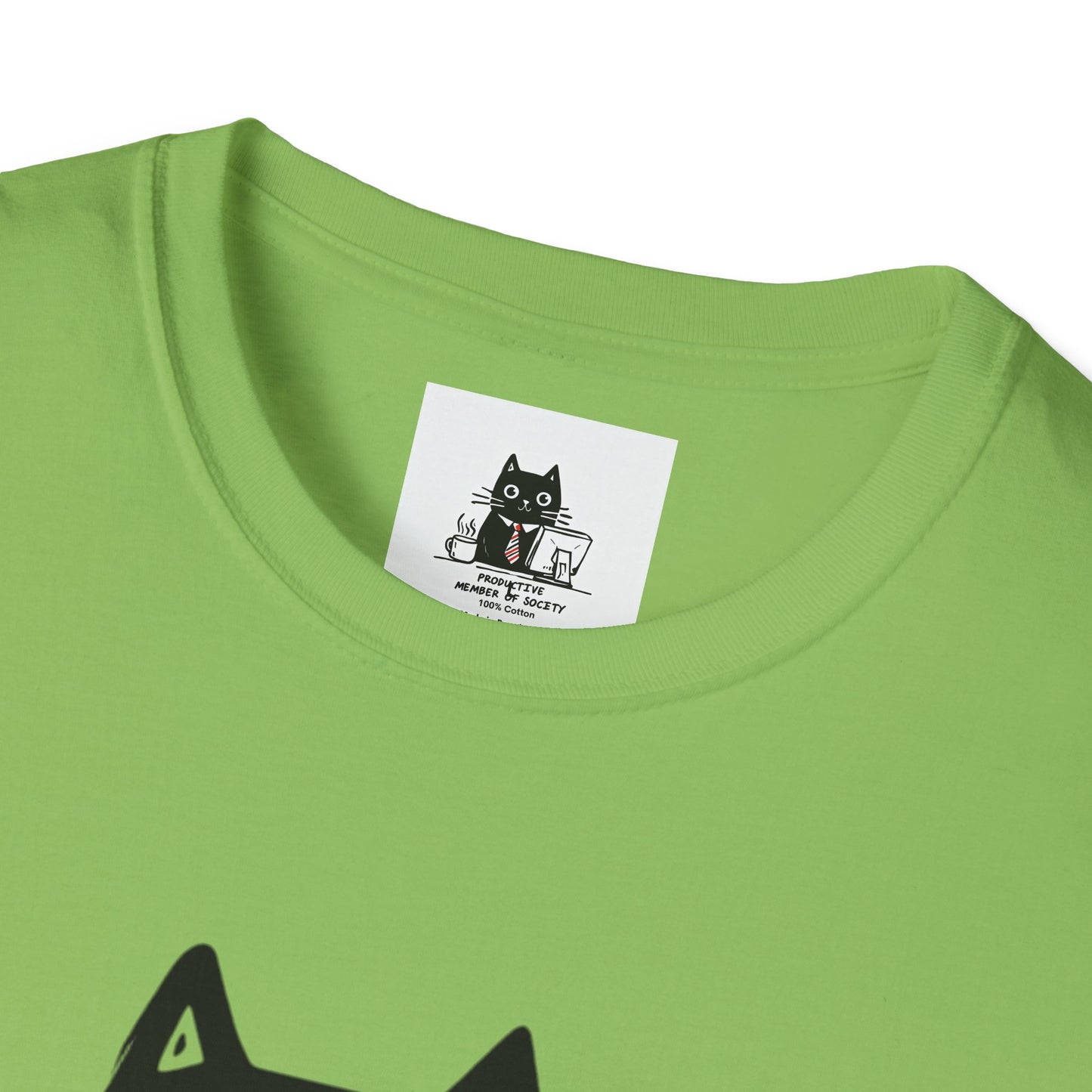 Funny Cat T-Shirt, Cat Lover Gift, Productive Member of Society Tee, Cute Office Humor Shirt, Unisex Softstyle Clothing