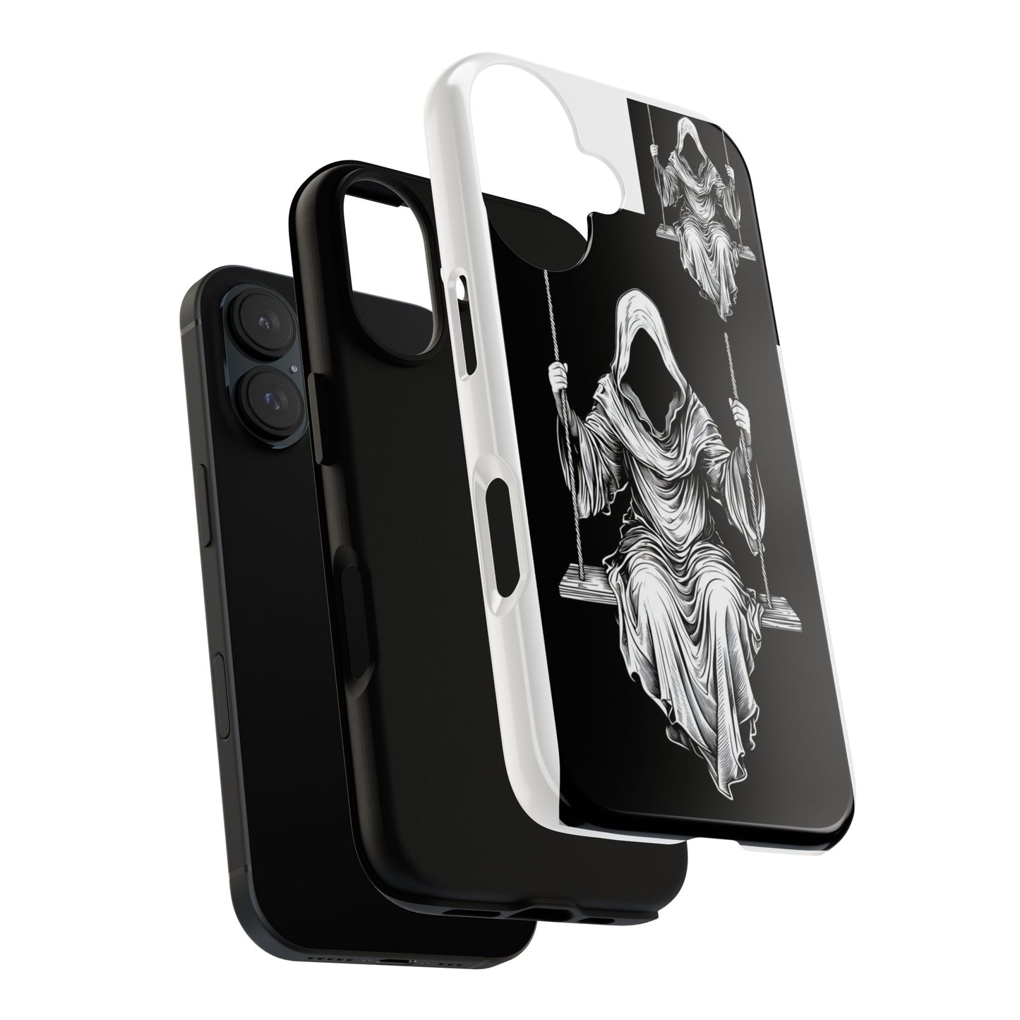 Gothic Phone Case with Grim Reaper Design, Protective Cell Phone Cover, Unique Gift for Halloween, Dark Aesthetic Accessories, Tough Cases
