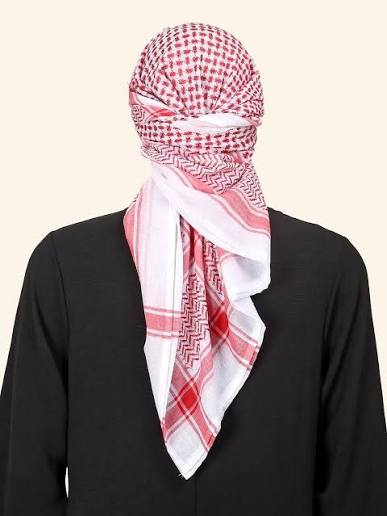 Luxury Saudi Shemagh for Men – Traditional Red & White Keffiyeh شماغ رجالي تقليدي – تصميم سعودي أنيق