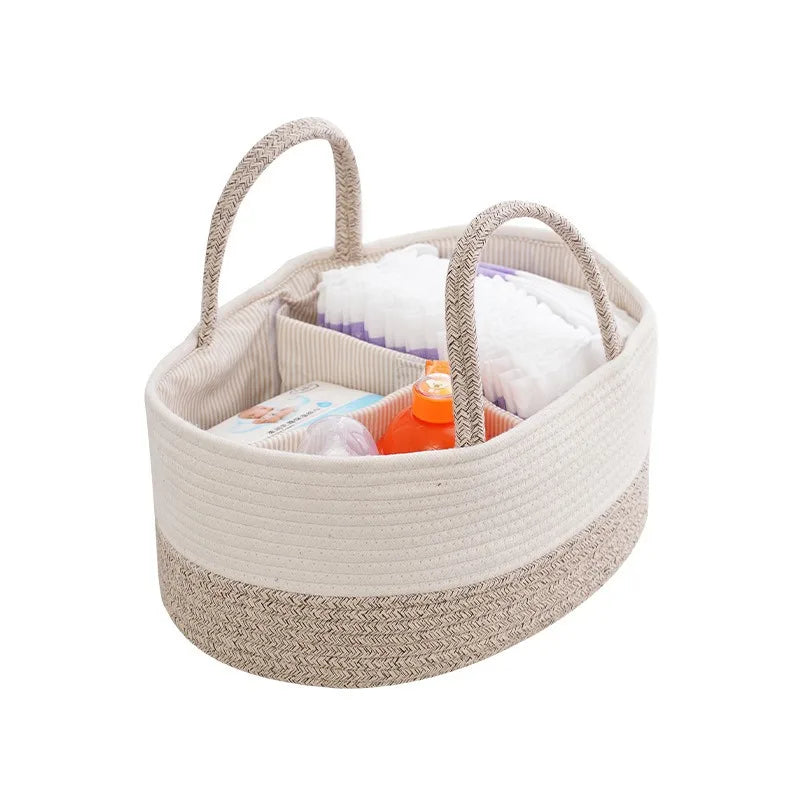 Multi functional travel portable mommy bag, cotton rope, hand-held frame diaper storage bag, baby diaper storage basket