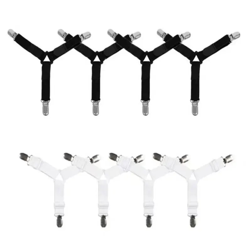 Triangle Bed Sheet Holders Fitted Sheet Clips Adjustable Sheet Suspenders Mattress Gripper Clips for Bed Mattress Cover
