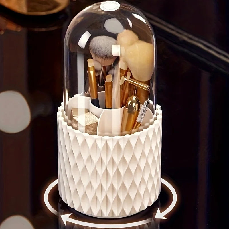 Rotary lid makeup brush storage barrel lipstick cosmetics dustproof storage barrel dormitory desktop simple pencil case