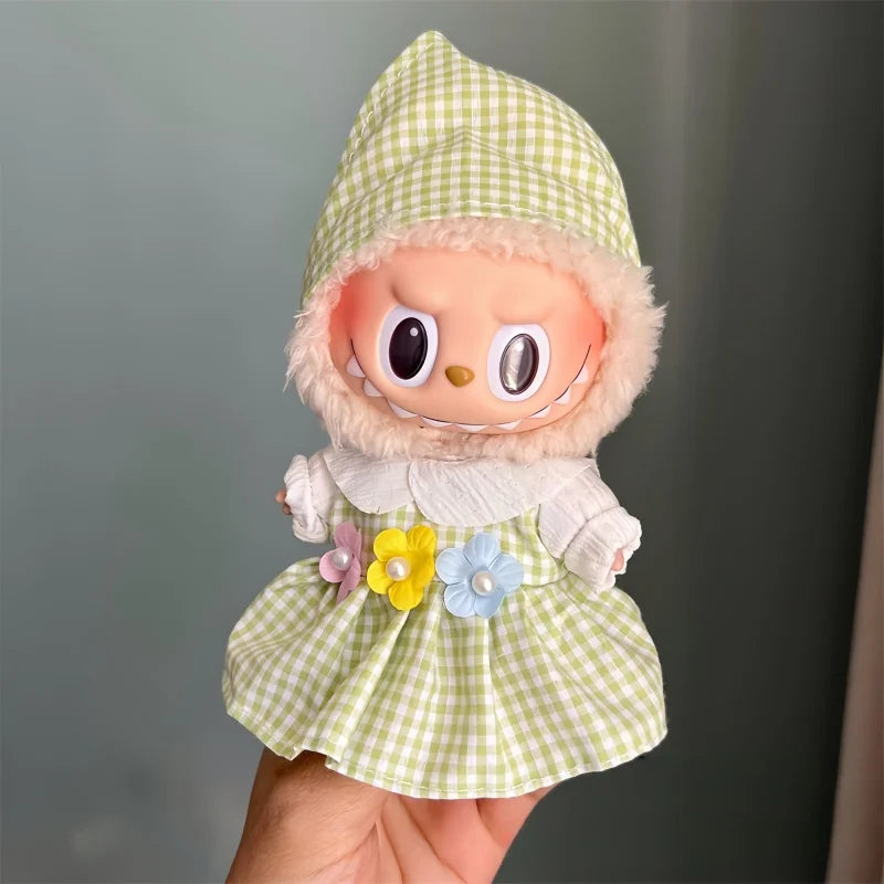 Mini Plush Doll Clothes Outfit Accessories for 17cm Labubu V1 V2 and Multiple Series - The Perfect Attire for Your Doll