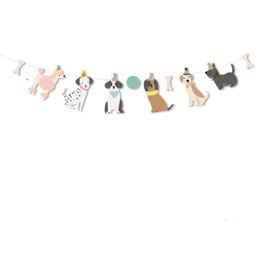 Cartoon Dog Birthday Party Decoration Disposable Dinnerware Cup Plate Napkin Kinves for Dogs Theme Party Supplies Baby Shower