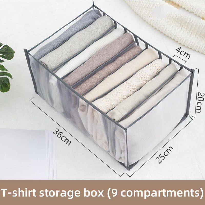 Jeans Organization Storage Box Closet Organizer For Underwear Clothing System Socks Pants Wardrobe Drawer Organizers Cabinet