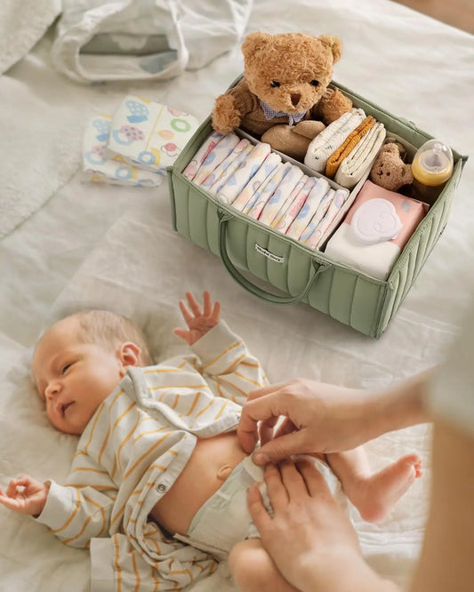 Baby Diaper Caddy Organizer Product Caddy Portable Organizer for Changing Table Gift for Baby Shower and Registry Must-Have