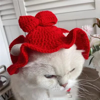 Pet Knitted Headgear Cats Dogs Knitted Hats cospaly Props Cute Headwear Funny Transformer Clothing