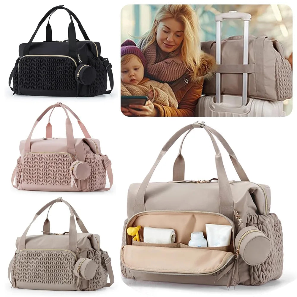 Multifunction Mommy Diaper Bag with Insulated Pocket Changing Pad Portable Infant Travel Diaper Nappy Bags Large Capacity