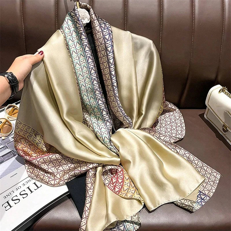 Elegant Silk Scarf for Women – Floral Hijab & Head Wrap