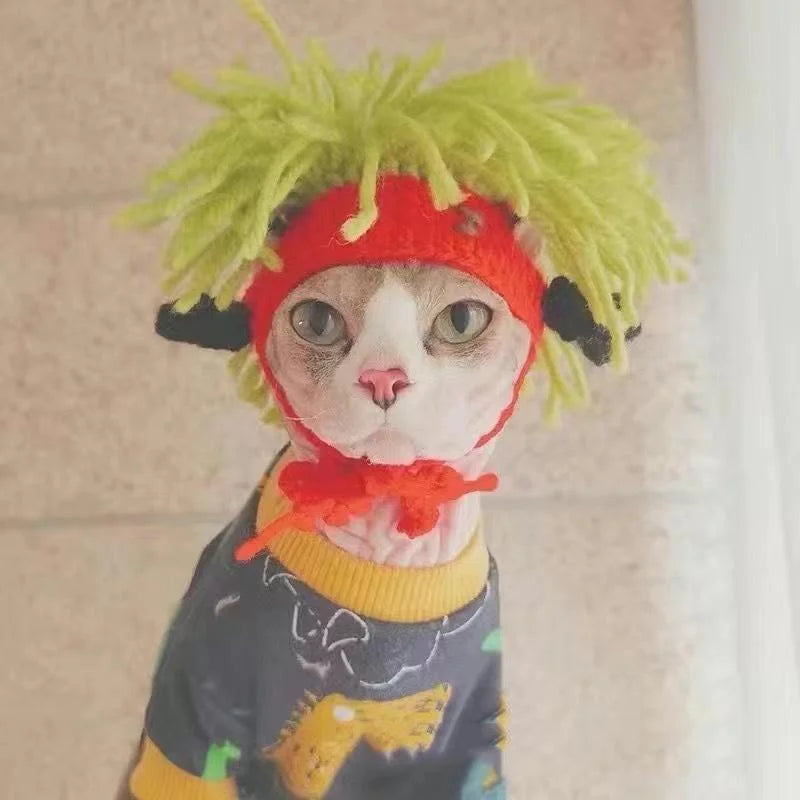 Pet Knitted Headgear Cats Dogs Knitted Hats cospaly Props Cute Headwear Funny Transformer Clothing