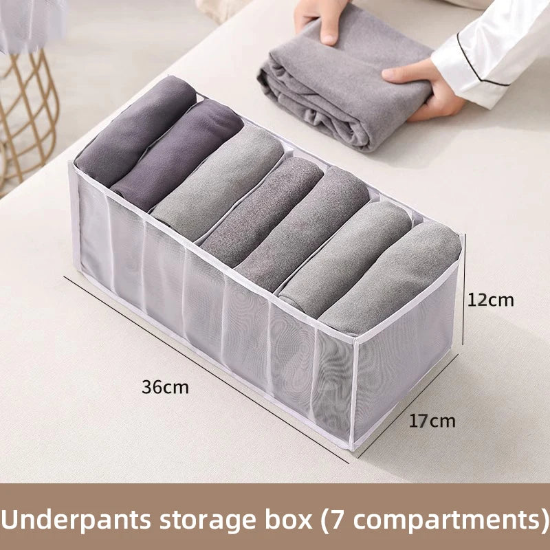 Jeans Organization Storage Box Closet Organizer For Underwear Clothing System Socks Pants Wardrobe Drawer Organizers Cabinet