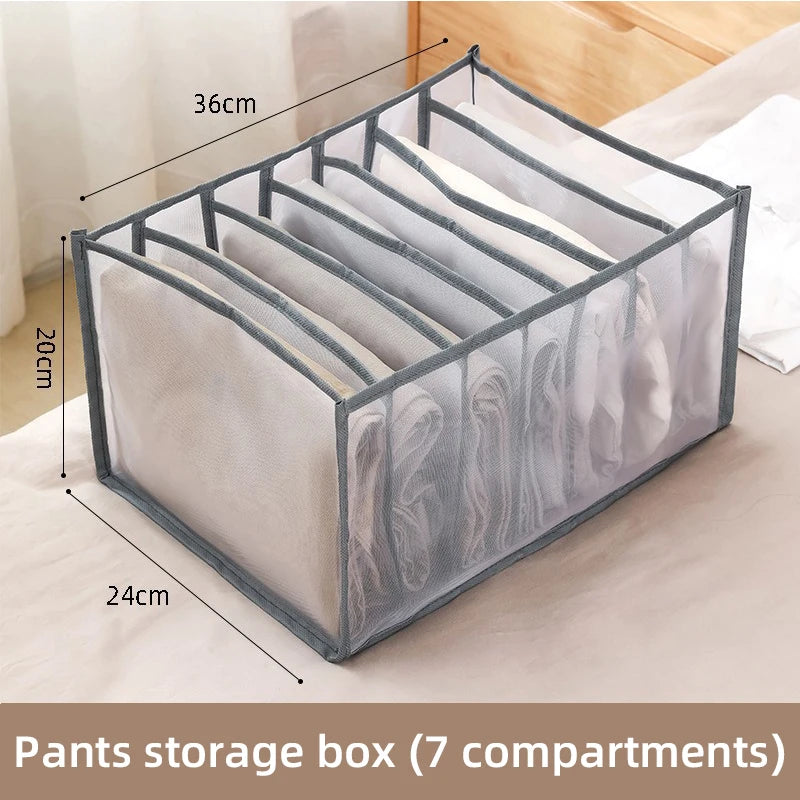 Jeans Organization Storage Box Closet Organizer For Underwear Clothing System Socks Pants Wardrobe Drawer Organizers Cabinet