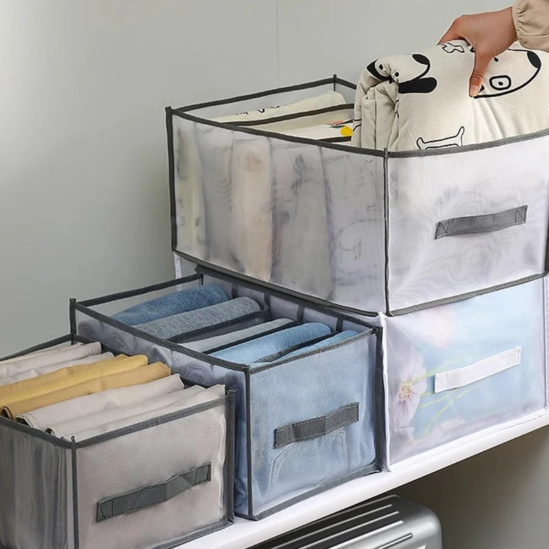 Jeans Organization Storage Box Closet Organizer For Underwear Clothing System Socks Pants Wardrobe Drawer Organizers Cabinet