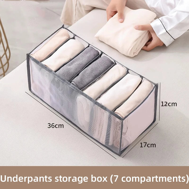 Jeans Organization Storage Box Closet Organizer For Underwear Clothing System Socks Pants Wardrobe Drawer Organizers Cabinet