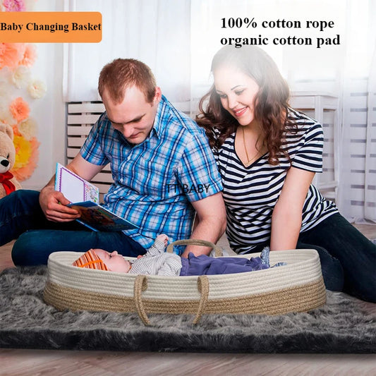 Baby Changing Basket , Blanket & Changing Pad for Dresser, Potable Baby Changing Pad for Dresser, Moses Basket for Newborns