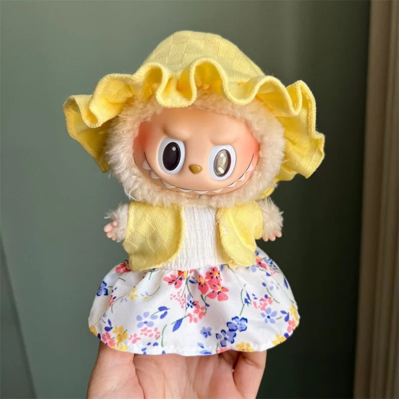 Mini Plush Doll Clothes Outfit Accessories for 17cm Labubu V1 V2 and Multiple Series - The Perfect Attire for Your Doll