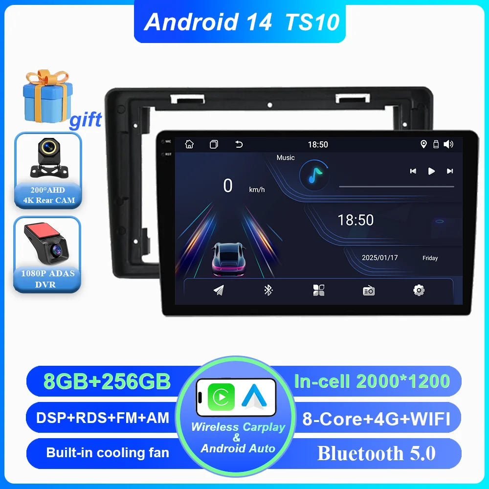 Car DVD Android 14 Radio Stereo For Citroen C2 C3 2001 2002 2003 -2010 Auto Multimedia Player 4G GPS Navigation Bluetooth WIFI