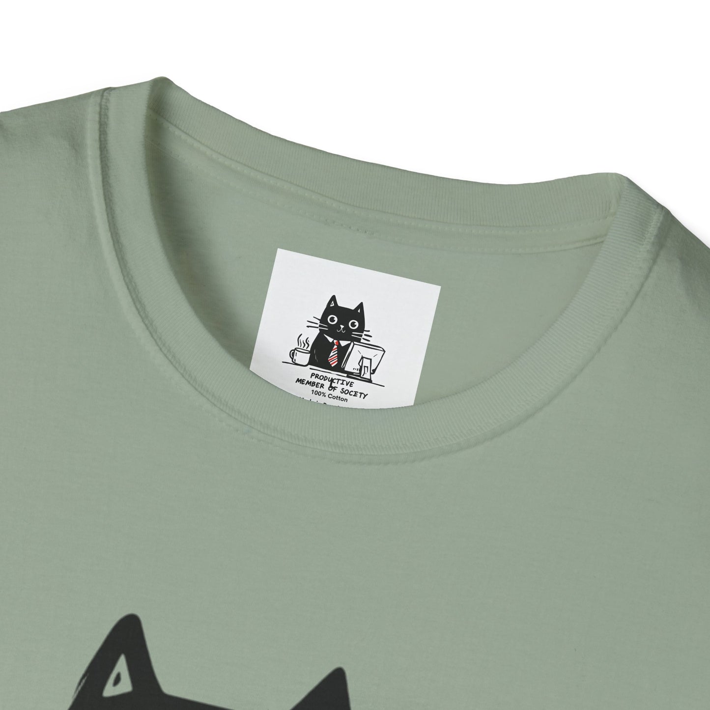 Funny Cat T-Shirt, Cat Lover Gift, Productive Member of Society Tee, Cute Office Humor Shirt, Unisex Softstyle Clothing
