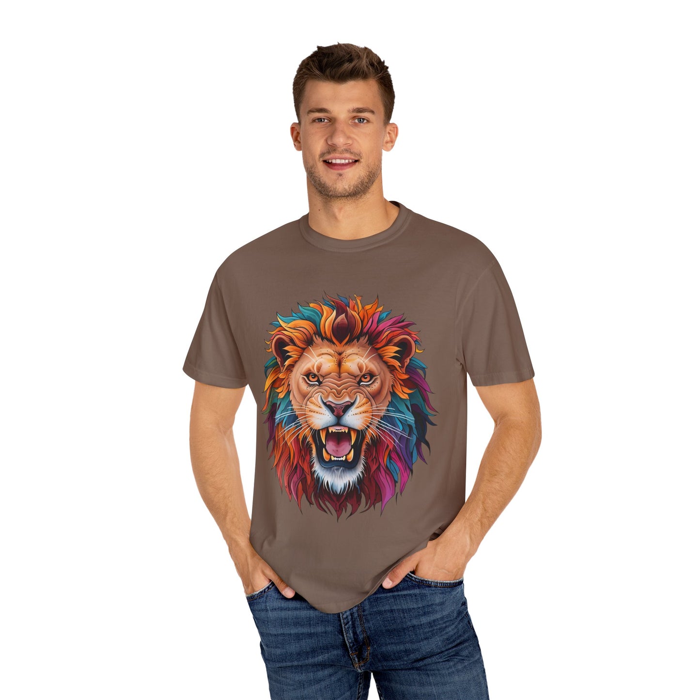 Vibrant Lion Graphic T-Shirt | Unisex Tee for Animal Lovers, Gift for Nature Enthusiasts, Casual Style, Eco-Friendly Apparel