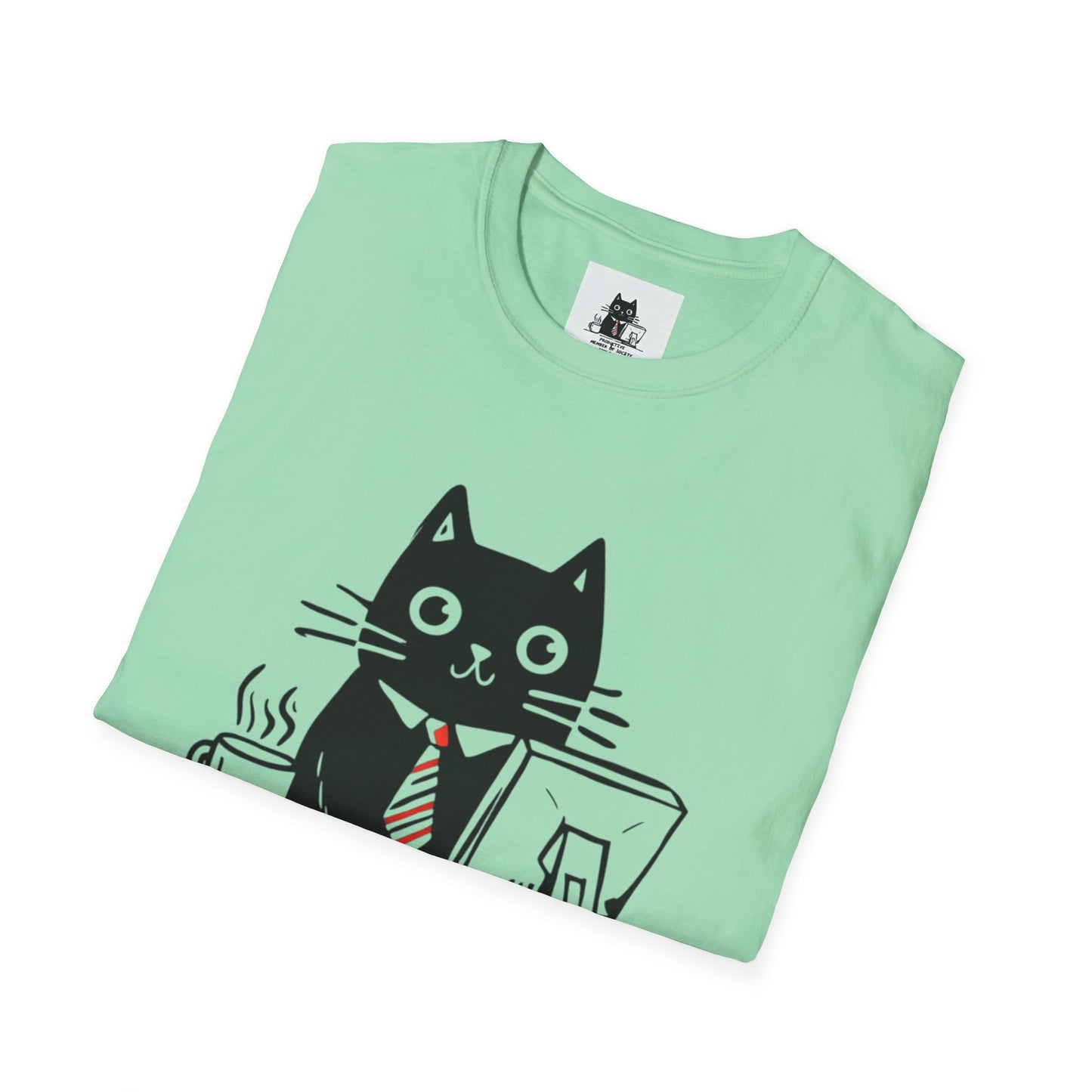 Funny Cat T-Shirt, Cat Lover Gift, Productive Member of Society Tee, Cute Office Humor Shirt, Unisex Softstyle Clothing