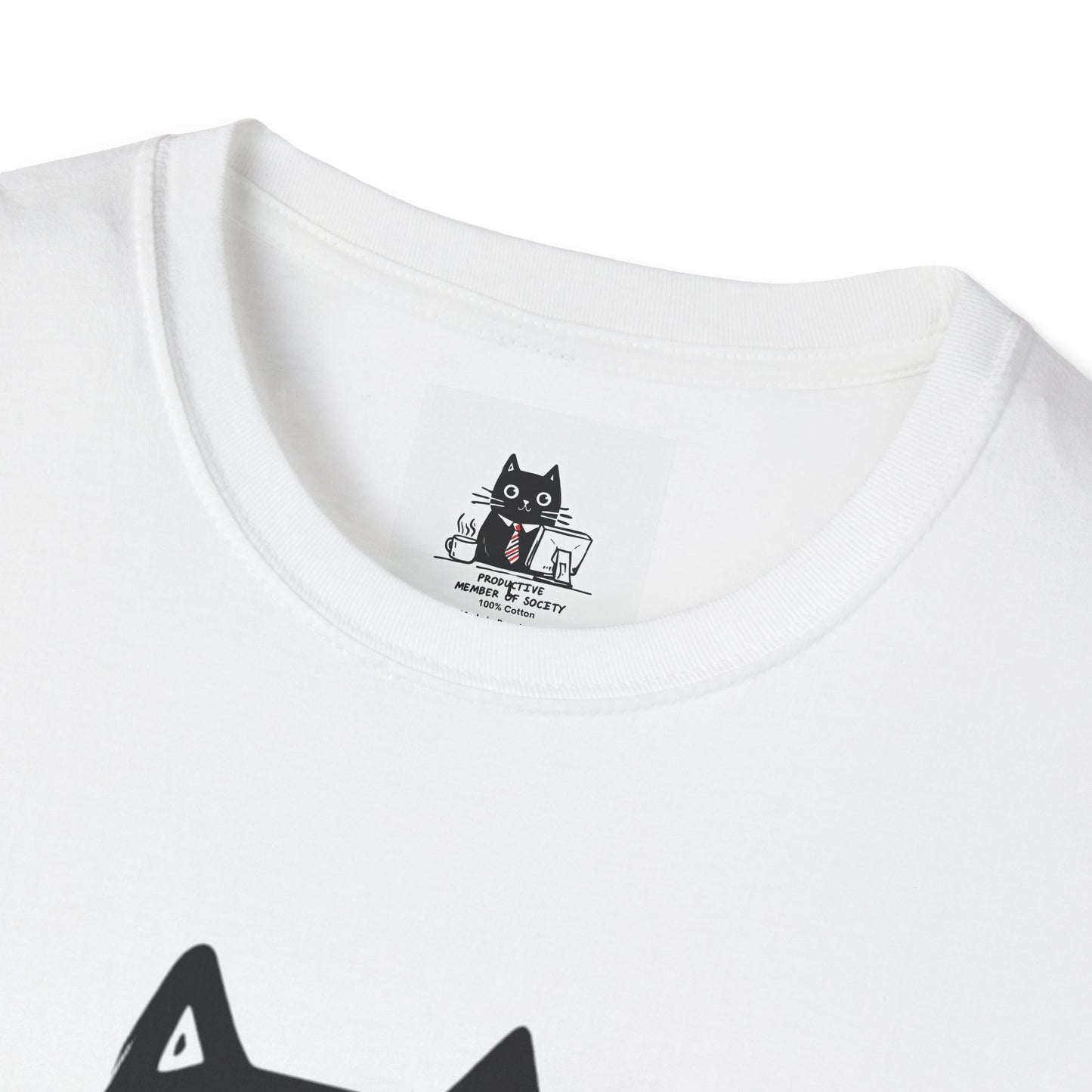 Funny Cat T-Shirt, Cat Lover Gift, Productive Member of Society Tee, Cute Office Humor Shirt, Unisex Softstyle Clothing