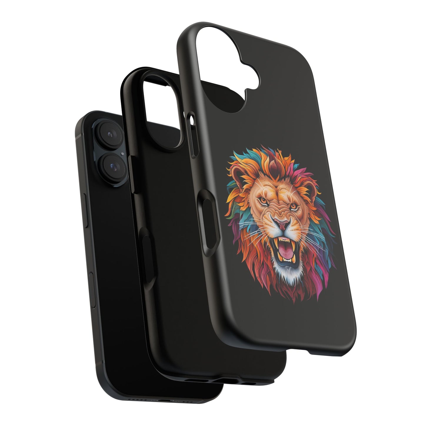 Colorful Lion Phone Case, Tough Cell Phone Cover, Wild Animal Protector, Durable Phone Accessory, Unique Gift for Animal Lovers